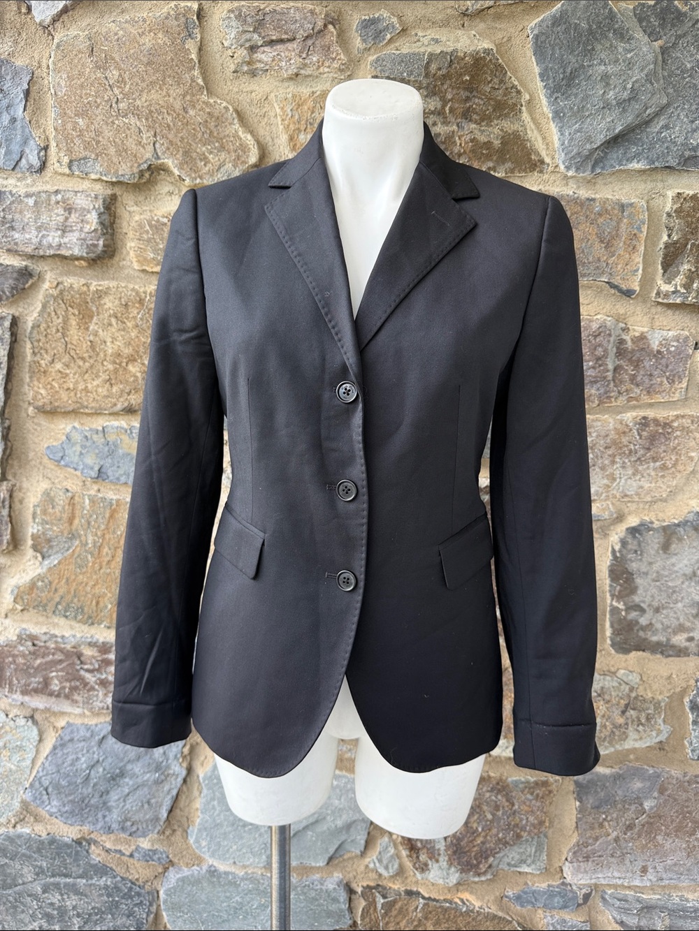 Brooks Brothers Black Women's Tailored Three-Button Blazer